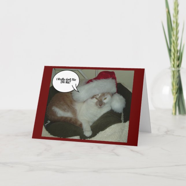 Tarjeta Festiva Navidades Kitty Cat Tabby (Anverso)