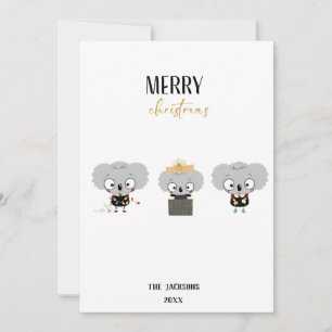 Tarjeta Festiva Navidades Koalas