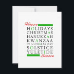 Tarjeta Festiva Navidades Kwanzaa Hanukkah Solstice Yuletide<br><div class="desc">Navidades Kwanzaa Hanukkah Solstice Yuletide</div>
