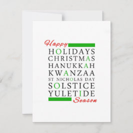 Tarjeta Festiva Navidades Kwanzaa Hanukkah Solstice Yuletide