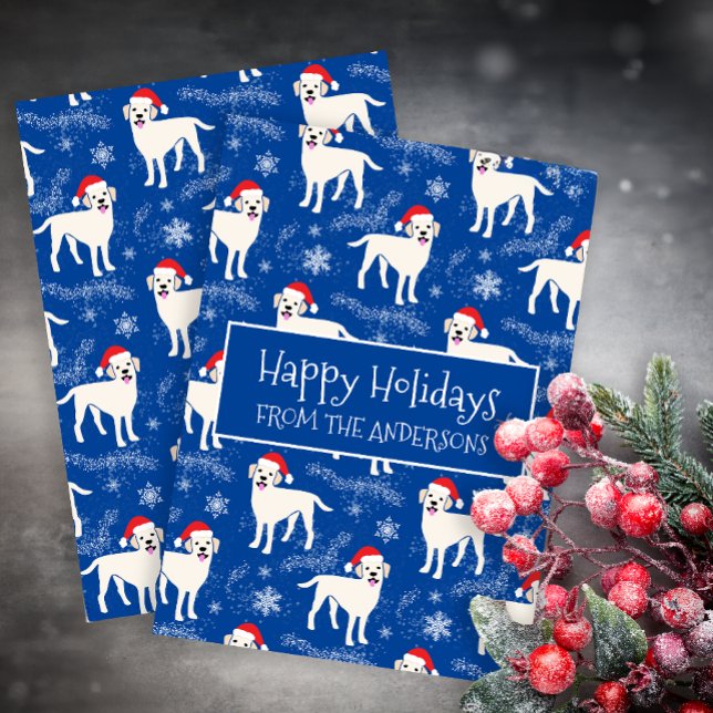 Tarjeta Festiva Navidades Labradors felices en la nieve (Subido por el creador)