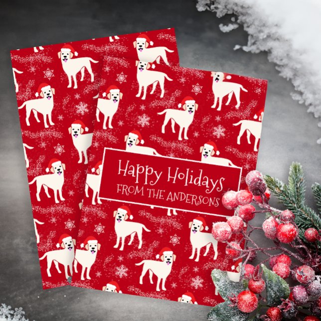 Tarjeta Festiva Navidades Labradors felices en la nieve (Subido por el creador)