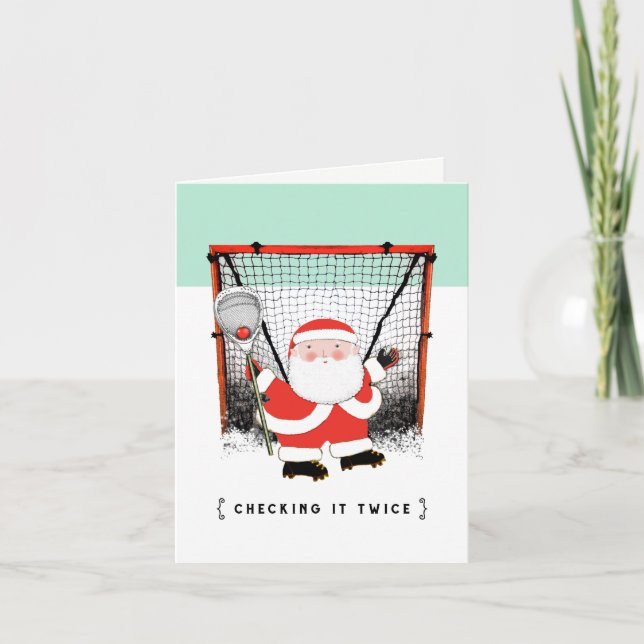 Tarjeta Festiva Navidades lacrosse (Anverso)