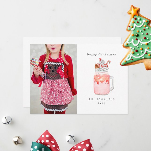 Tarjeta Festiva Navidades lácteos Peppermint Candy Cane Milkshake (Subido por el creador)