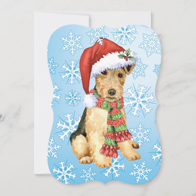 Tarjeta Festiva Navidades Lakeland Terrier (Anverso)