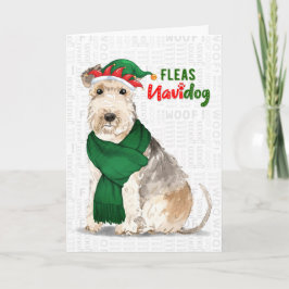 Tarjeta Festiva Navidades Lakeland Terrier Fleas NaviDOG