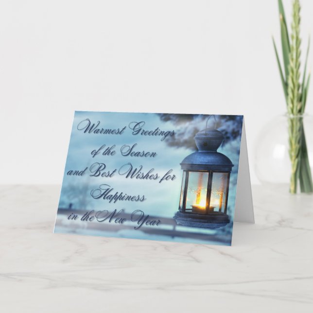 Tarjeta Festiva Navidades Lantern (Anverso)