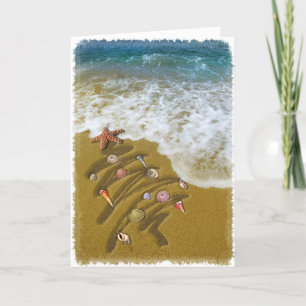 Tarjeta Festiva Navidades lavados en la costa
