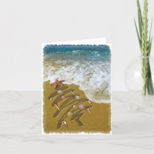 Tarjeta Festiva Navidades lavados en la costa