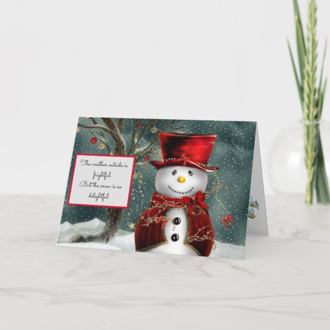 Tarjeta Festiva Navidades le dan a Snowman no hay lugar para ir a  (Anverso)