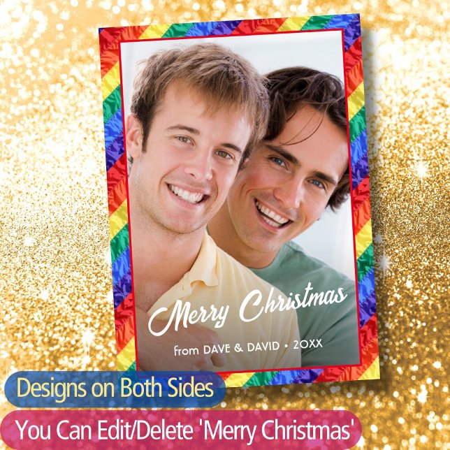 Tarjeta Festiva NAVIDADES LGBT: Personalizado del orgullo gay con  (Subido por el creador)