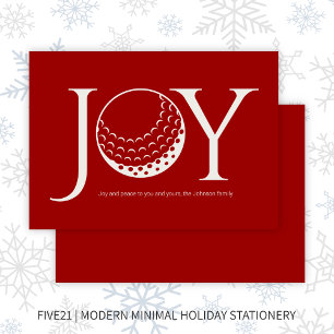 Tarjeta Festiva Navidades Llanos Rojos de Golf Joy & Peace