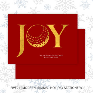 Tarjeta Festiva Navidades Llanos Rojos de Golf Joy & Peace