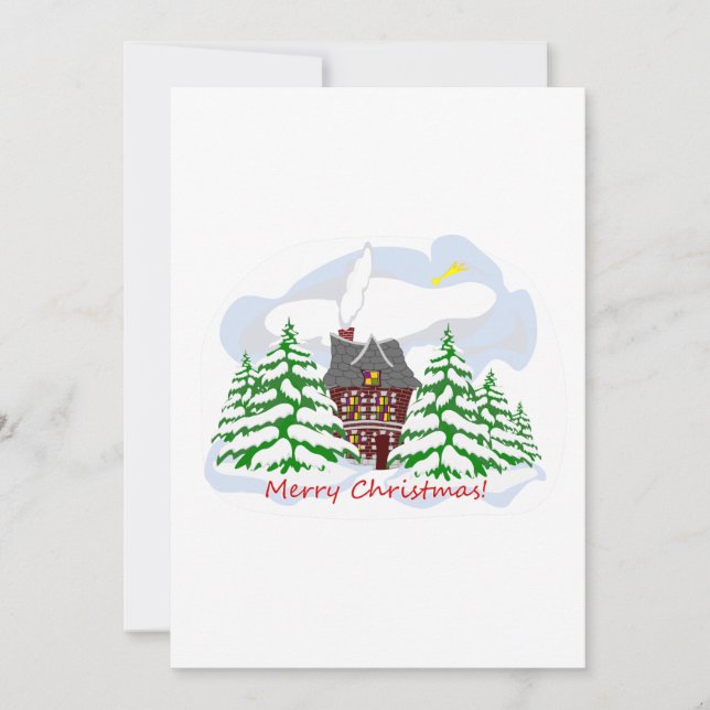 Tarjeta Festiva Navidades llegando a casa de familia (Anverso)