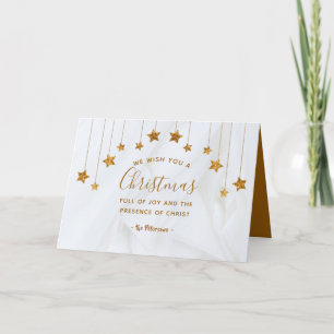 Tarjeta Festiva Navidades llenos de alegría y presencia de Cristo