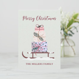 Tarjeta Festiva Navidades llenos de regalos, verde claro