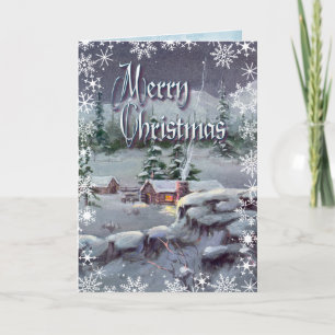 Tarjeta Festiva NAVIDADES LOG CABIN de SHARON SHARPE