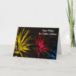 Tarjeta Festiva Navidades Luces de fiesta Palm Tree