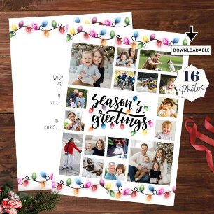 Tarjeta Festiva Navidades Luces Temporadas Saludos 16 Fotos