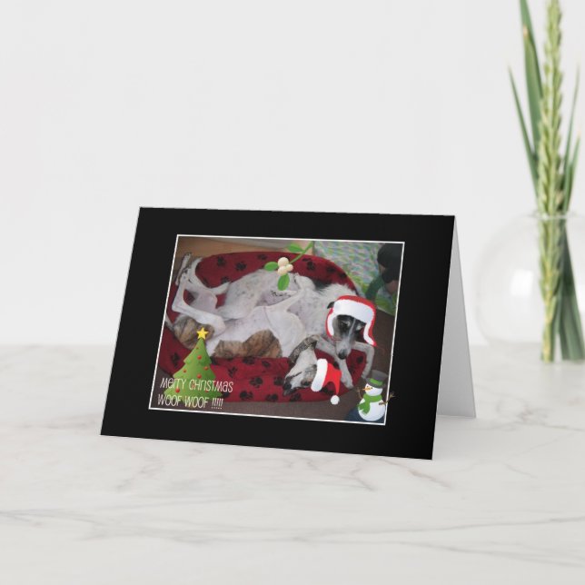 Tarjeta Festiva Navidades Lurcher (Anverso)