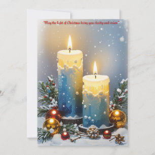 Tarjeta Festiva Navidades luz de claridad y visión: saludo