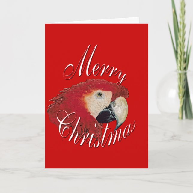 Tarjeta Festiva Navidades Macaw (Anverso)
