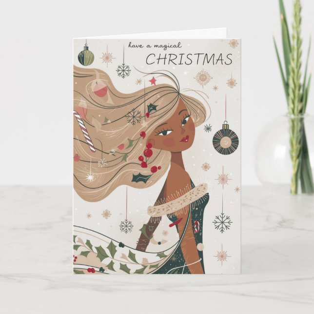 Tarjeta Festiva Navidades mágicos (Anverso)