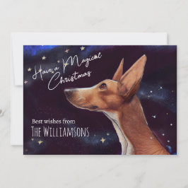 Tarjeta Festiva Navidades mágicos Arte de perro Whimsical