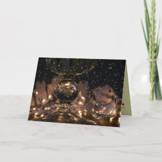Tarjeta Festiva Navidades mágicos con vidrio de cristal y nieve