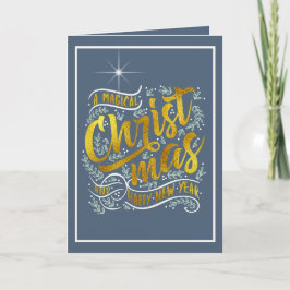 Tarjeta Festiva Navidades mágicos Tipografía Foto Gold ID441