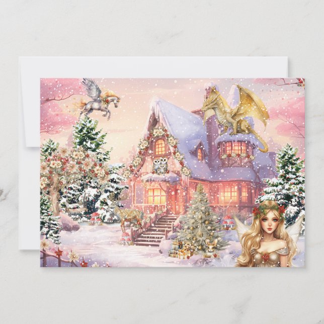 Tarjeta Festiva Navidades mágicos y caprichosos (Anverso)