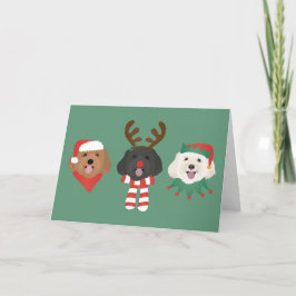 Tarjeta Festiva Navidades Maltipoo de Merry Woofmas Perros