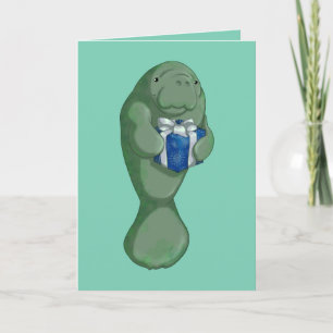 Tarjeta Festiva Navidades Manatee
