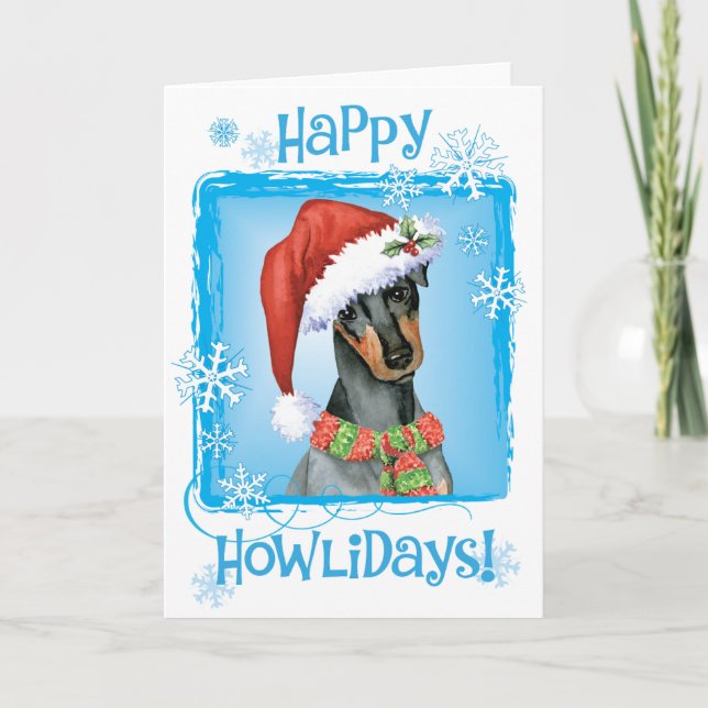 Tarjeta Festiva Navidades Manchester Terrier (Anverso)