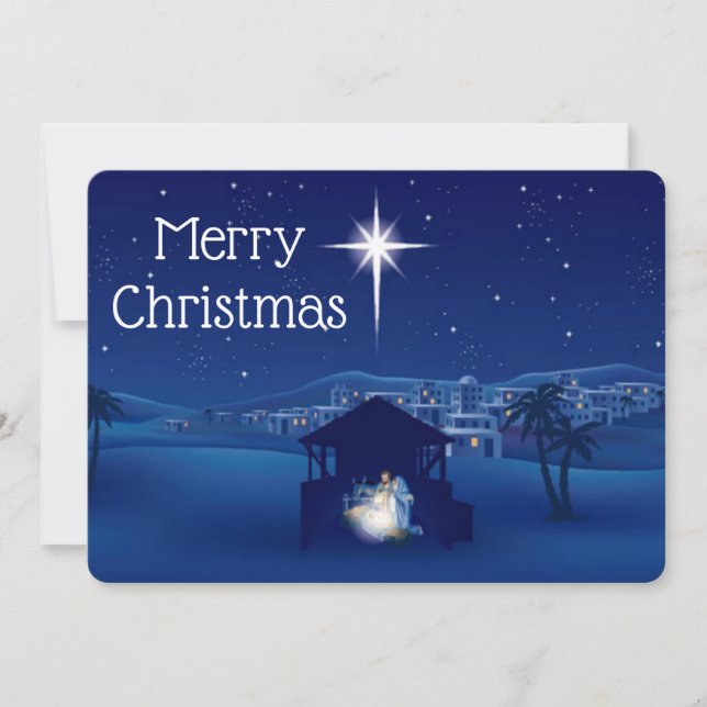 Tarjeta Festiva Navidades Manger (Anverso)