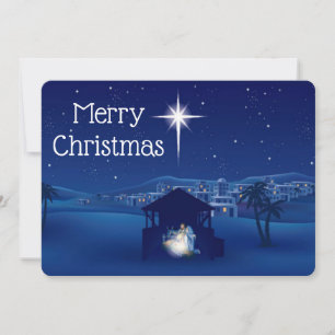 Tarjeta Festiva Navidades Manger