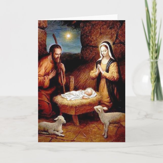 Tarjeta Festiva Navidades Manger Realist (Anverso)