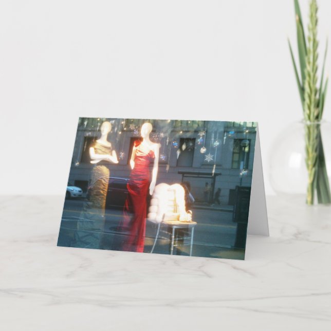 TARJETA FESTIVA NAVIDADES MANNEQUIN FIESTAS GALS (Anverso)