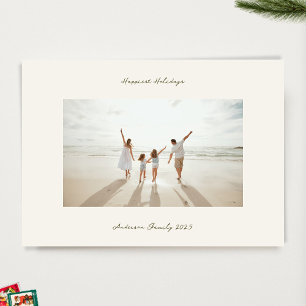 Tarjeta Festiva navidades manuscritos moss green ink beige foto