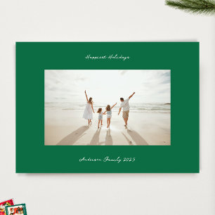 Tarjeta Festiva navidades manuscritos rosa manzana verde foto en b