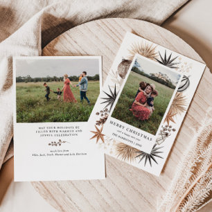 Tarjeta Festiva Navidades marco de foto de un escandalo ruso moder