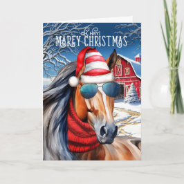 Tarjeta Festiva Navidades MAREy de Blood Bay Horse
