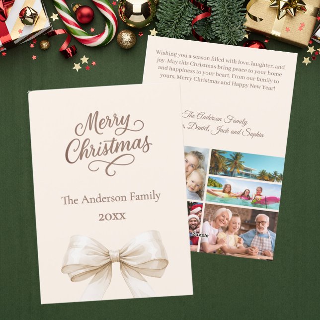 Tarjeta Festiva Navidades marrones de mocha para revisión de año d (Subido por el creador)