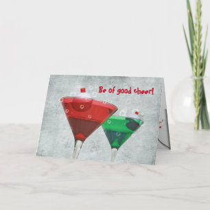Tarjeta Festiva Navidades Martinis con Bobbers