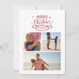 Tarjeta Festiva navidades más alegres foto de escritura moderna