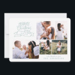 Tarjeta Festiva navidades más alegres foto de escritura moderna<br><div class="desc">difunde la alegría festiva con este divertido diseño. con textos de escritura modernos y audaces y collage de fotos editables para hacerlo extra especial. disponible con una variedad de respaldos de colores que incluyen,  negro,  rojo,  verde,  azul y más para adaptarse a tu tema.</div>