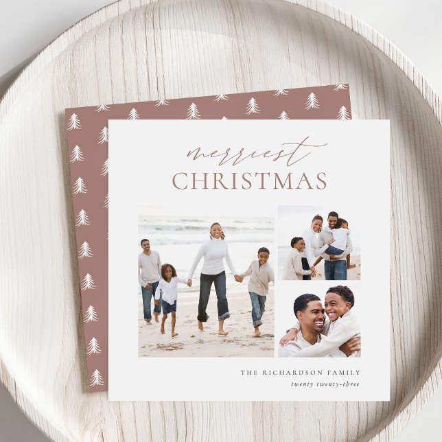 Tarjeta Festiva Navidades más hermosos Collage de fotos elegante 3 (Subido por el creador)