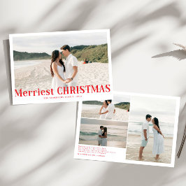 Tarjeta Festiva Navidades más modernos Parejas Fotografía roja