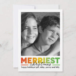 Tarjeta Festiva Navidades más valientes con foto trasera
