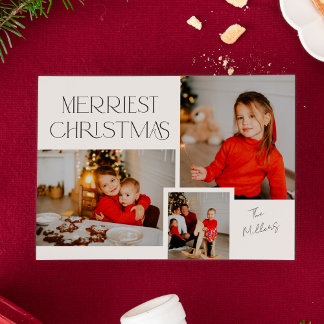 Tarjeta Festiva Navidades más valientes del Collage de fotos moder